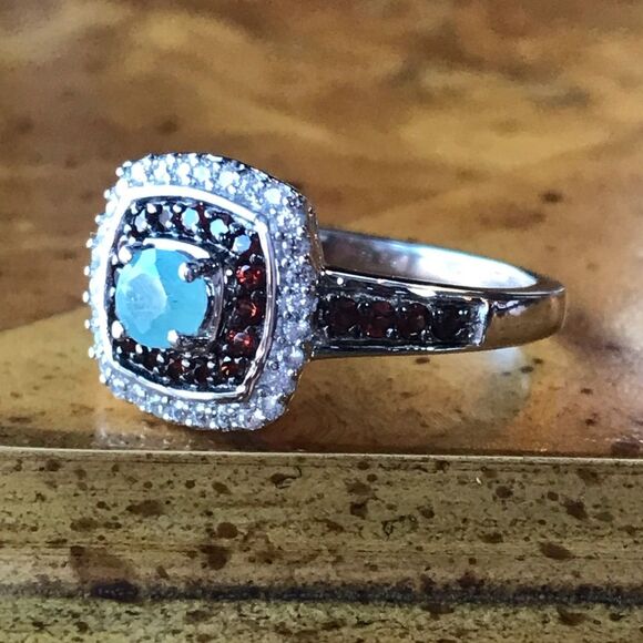 Natural Grandidierite Sterling Silver Ring Size 8 - Picture 8 of 9